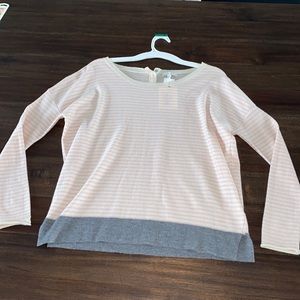 Joie Pink and Cream Stripe Sweater